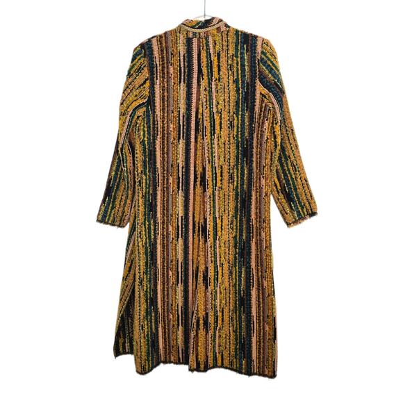 forte_forte Striped Jacquard Bouclé Long Coat Multicolor Marigold Size 0 US 2 - Picture 3 of 15